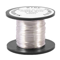 0.4mm BARE Silver Plated Copper Wire : 50g  reel in hanging bag