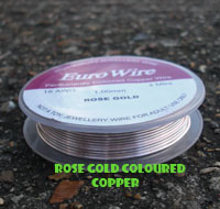 6 Metre 0.8mm 20AWG ROSE GOLD Non Tarnish Coloured Copper Wire on Hanging Reel