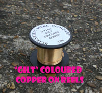 100x 175 Metre Reels 0.2mm GILT Coloured Copper Wire
