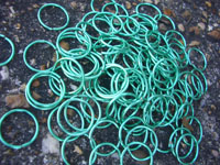100 x 12mm round LIGHT GREEN coloured JUMP RINGS 1.60mm 14gauge ALI