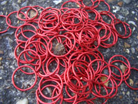 100 x 15mm round RED coloured JUMP RINGS 2.000mm 12 gauge