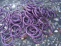 100 x 12mm round PURPLE coloured JUMP RINGS 1.60mm 14gauge ALI