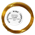 5 Metre Coil 0.9mm 3006 Light Gold Craft Wire