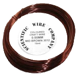 15 Metre Coil 0.5mm 3012 Mid Brown Craft Wire