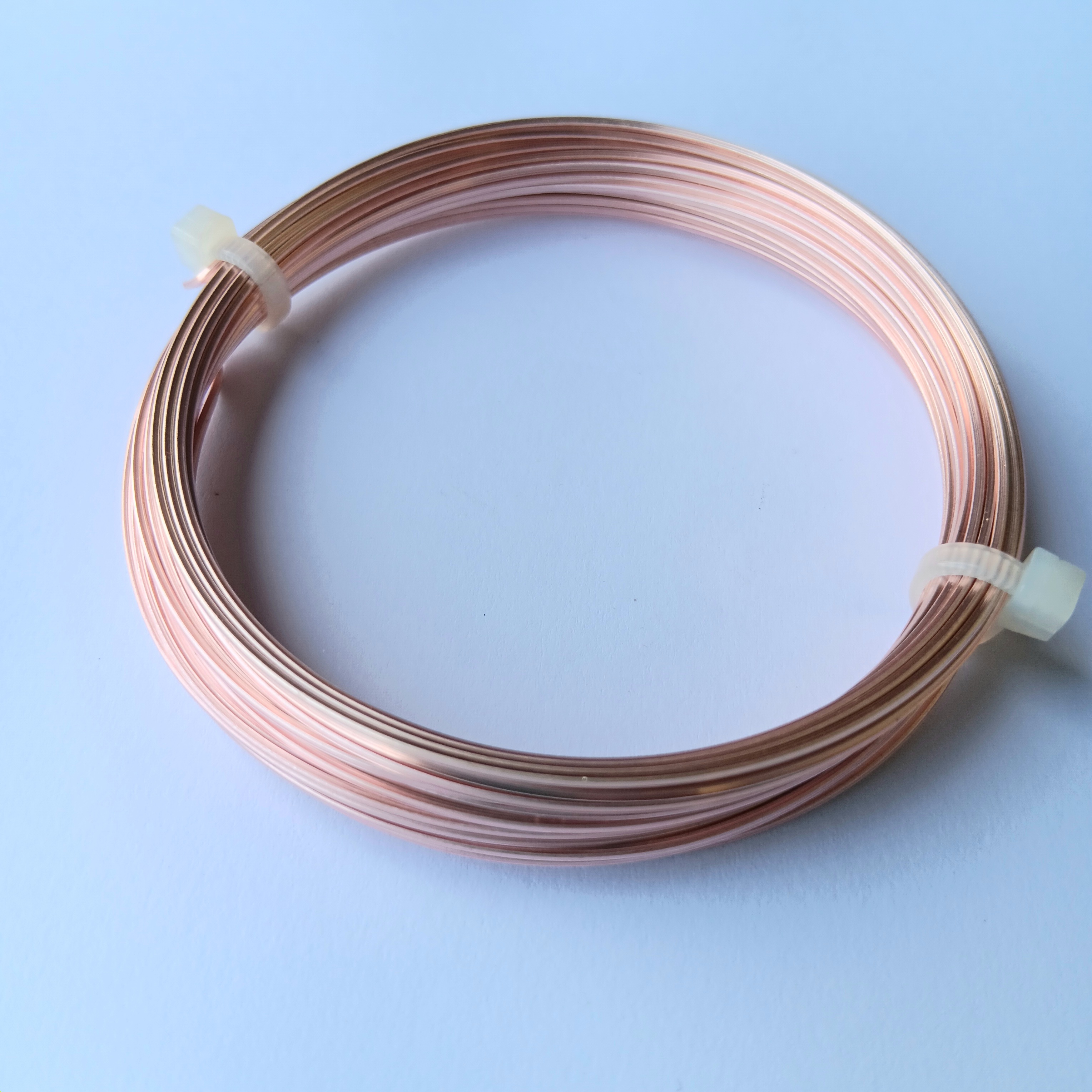 6m 0.8mm Square Rose Gold Colured Copper Wire
