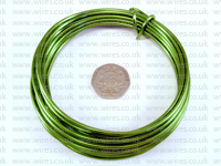 3 METRE 2.00MM PARROT GREEN COLOURED ALUMINIUM WIRE