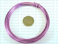 3 METRE 2.00MM PINK COLOURED ALUMINIUM WIRE