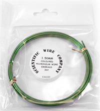 3 Metre Coil 1.5mm Emerald Colour Aluminium Wire