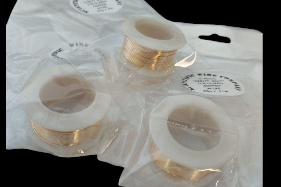 150x 35g Reels of 0.4mm/0.6mm/0.8mm GILT Coloured Copper Wire