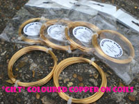 0.4mm/0.8mm/1mm GILT coloured COPPER COIL PACK (10 Coils per size)