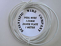 1 METRE 1.20MM DIAMETER SILVER PLATED PERL WIRE