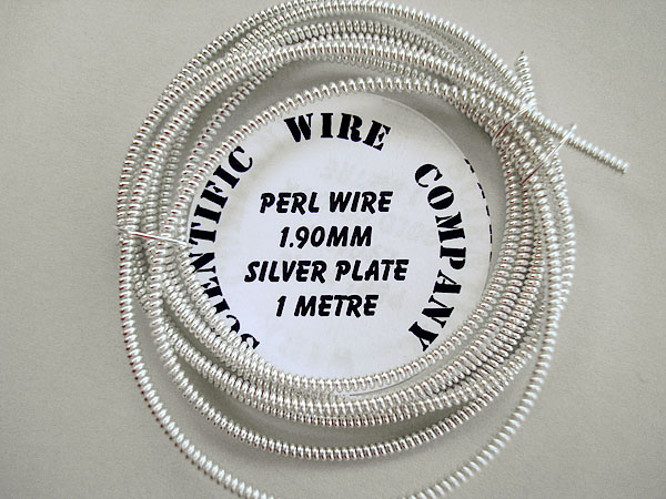 1 METRE 1.90MM DIAMETER SILVER PLATED PERL WIRE